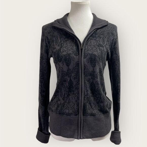 The North Face Wool blend Cardigan Sweater Jacket, Medium. full zip grey gray - Picture 3 of 13